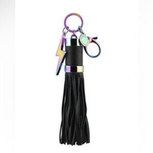 Iridescent and Black Tassel Keychain